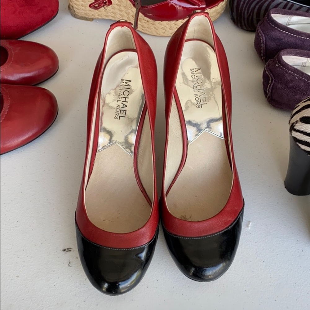 Michael Kors red and black heels